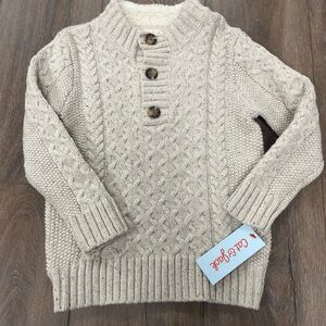 Cat & Jack Cream Cable Knit Sweater